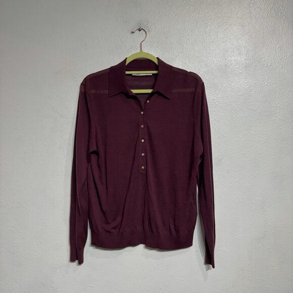 Zara Burgundy Knit Sweater Sz M - Picture 2 of 10